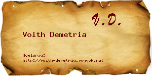 Voith Demetria névjegykártya